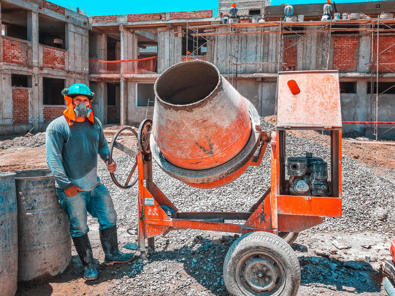 New construction site with plumbing rough-in