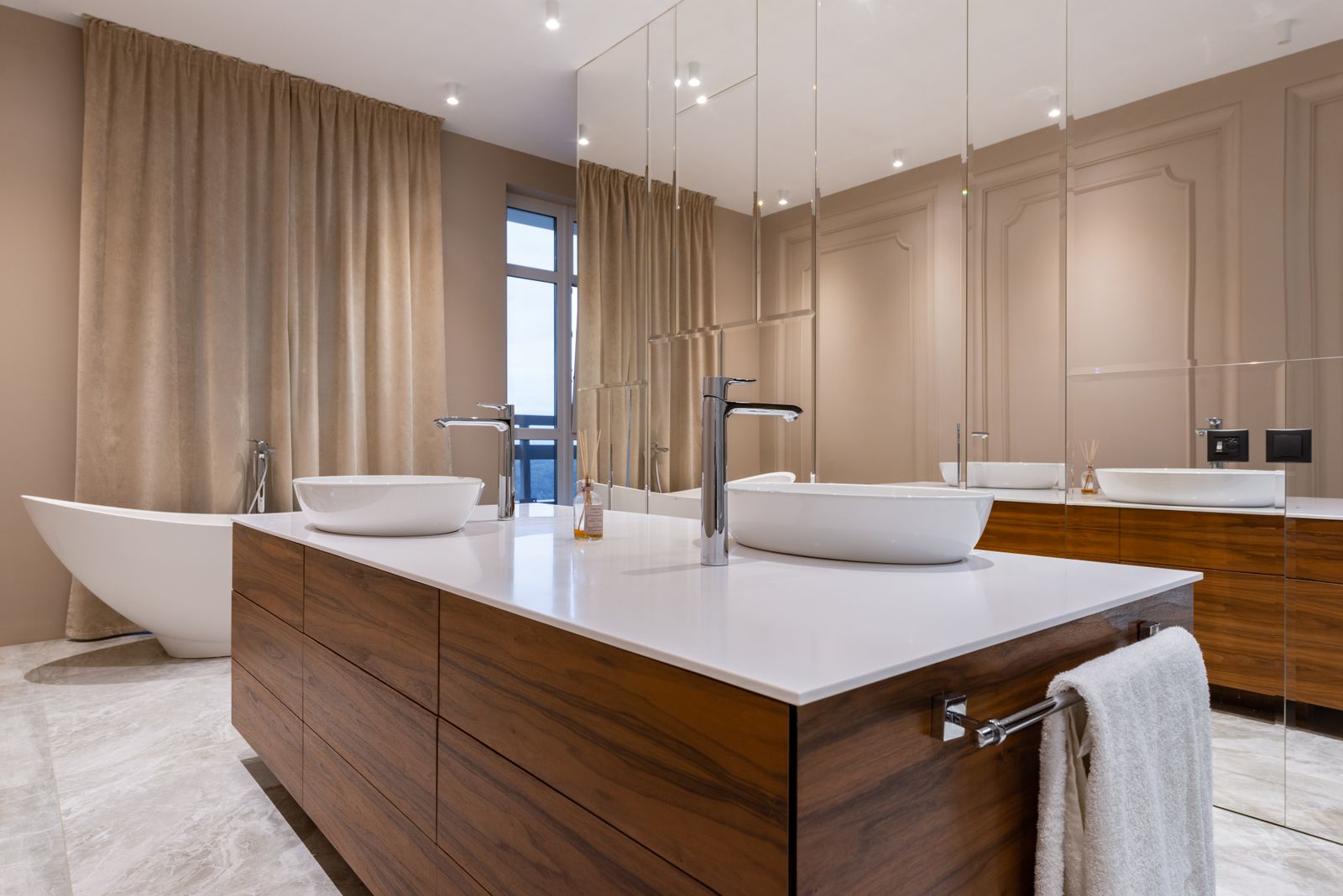 Finished modern bathroom